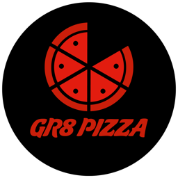 GR8 Pizza logo.